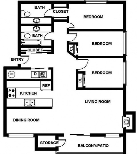Mirabella Apartments in Everett, Washington C1 Floor Plan